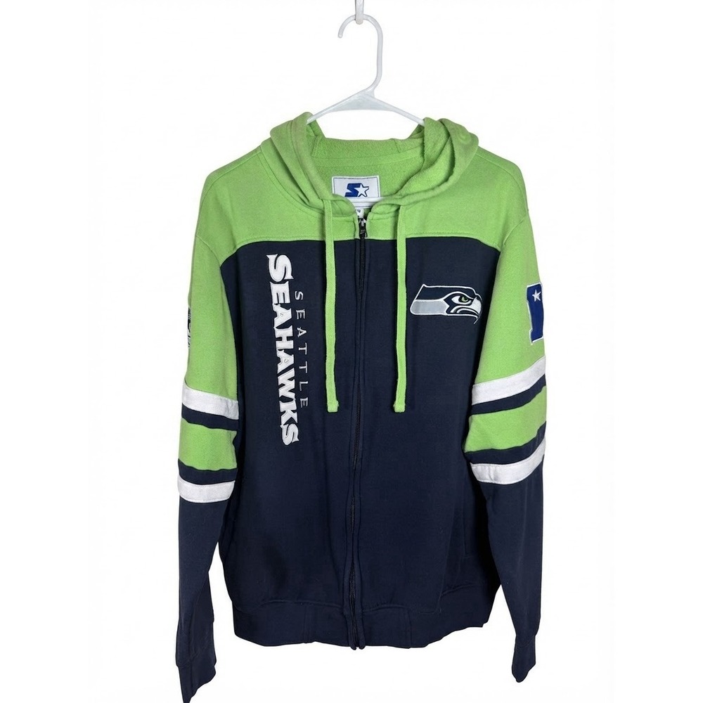 Starter Seattle Seahawks Football Full Zip Hoodie Men's Medium